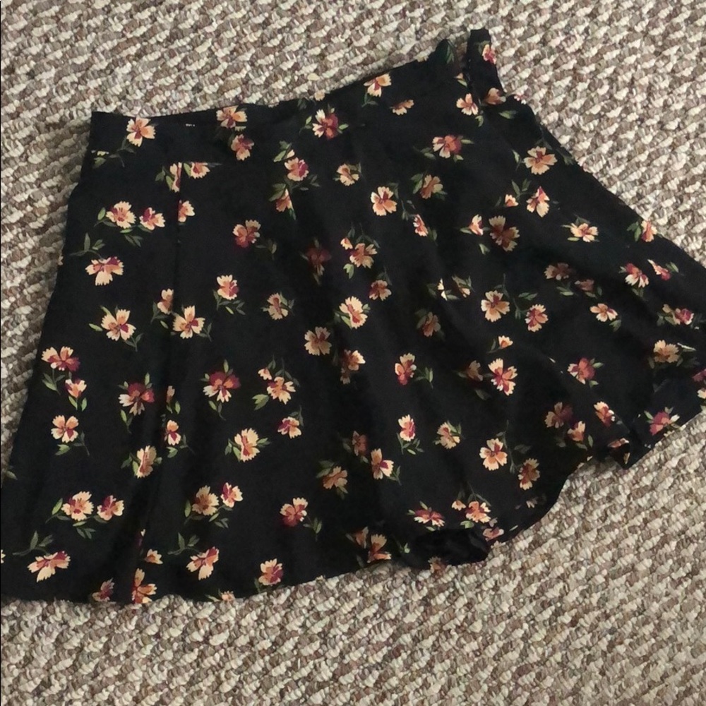 Black floral shorts
